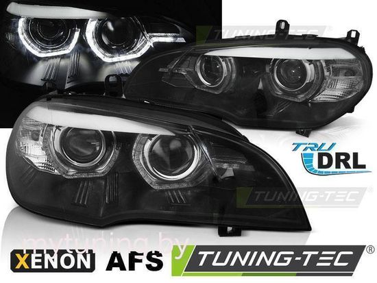 Передние фары AE DRL LED BLACK AFS HID для BMW X5 E70