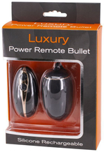 Черное виброяйцо с пультом ДУ LUXURY POWER REMOTE BULLET (Цвет: черный)