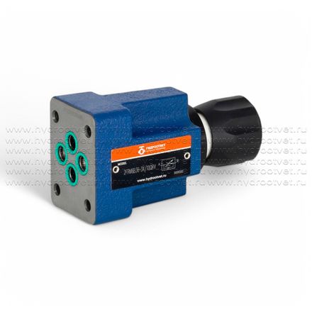 2FRM6B36-3X/10QRV - Регулятор расхода Ду 6 для монтажа на плиту, номинальный расход 10 л/мин, B = без доп. канала (стандарт), обратный клапан - есть