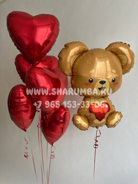 Композиция "Мишка в серцах"