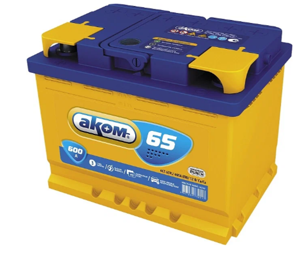 Аккумулятор 6СТ-65 А.ч.,  п.п., L+, АКОМ