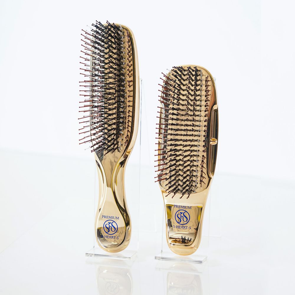S-HEART-S Расческа Scalp Brush PREMIUM (золото с короткой ручкой)