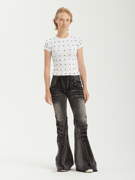 Женская Футболка Sync White Eyelet Detail Baby