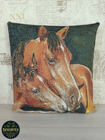 Декоративный гобеленовый чехол для интерьерной подушки Забота 38*38