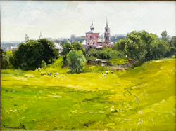 Плотников В.В. Летний день в Суздале. Холст, хасло. 2014 г.