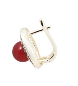 AM-3940/1 Комплект серьги с кольцом (латунь, янтарь)