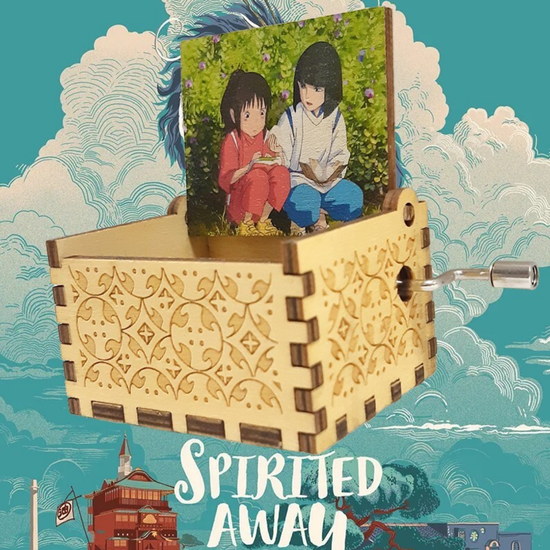 Музыкальная шкатулка Унесенные призраками. Тихиро и Хаку, 6,5х5,2см (крафтовая)