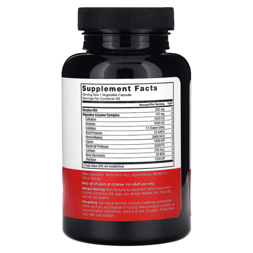 Force Factor, комплекс пищеварительных ферментов, 150 мг, 90 растительных капсул