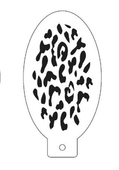 Трафарет для аквагрима овальный "Пятна леопардаМини" 7 на 13 см