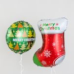 Шар (24"/61 см) Фигура, Новогодний носок для подарков, Красный 1 шт.