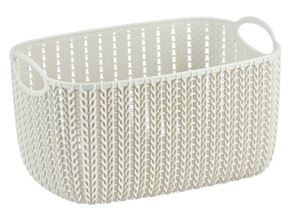 Корзина 4л Вязание, белый ротанг