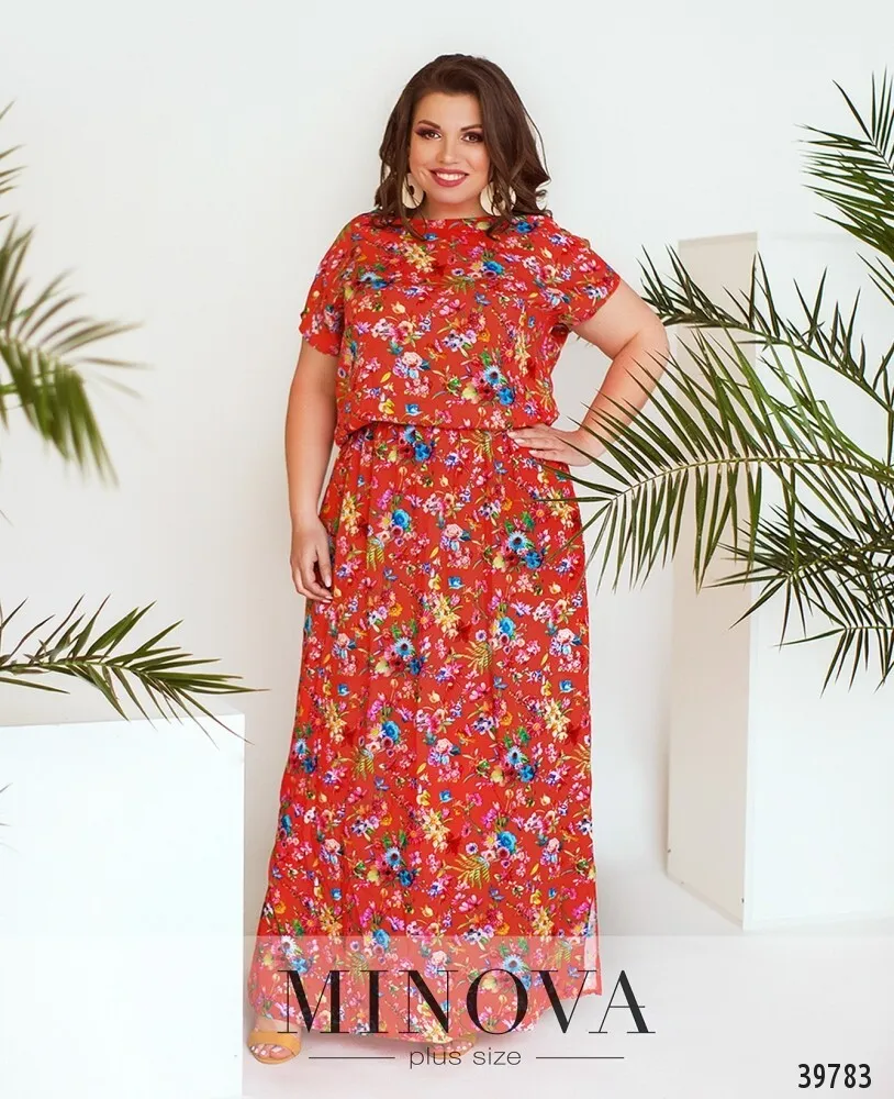 Платье 19-15-яркий-коралл Minova