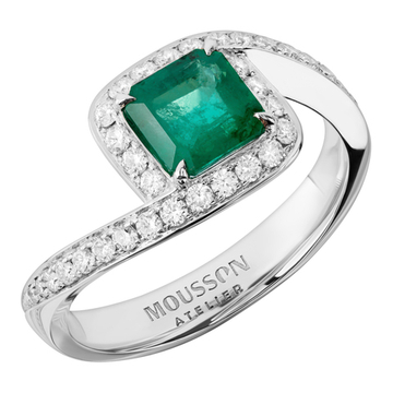 Кольцо с изумрудом и бриллиантами, R0070-8/2