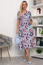 Платье Цветы лета (голубо-розовое) П13784-18М LT Collection (Акция)