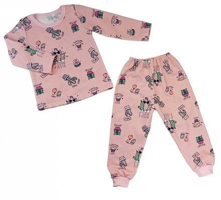 Пижама теплая 903/69 кактусы на розовом