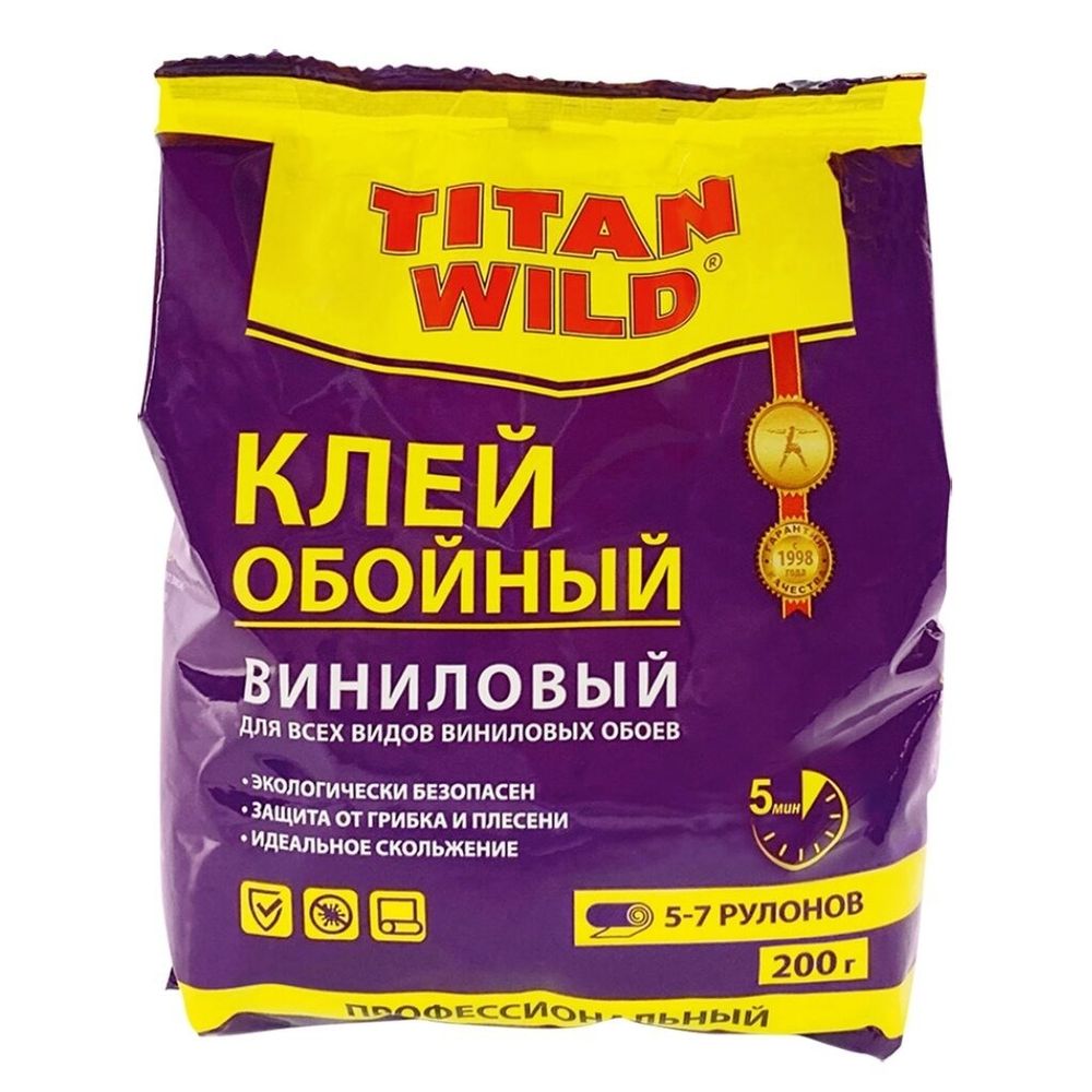 Клей обойный Титан Wild  д/винил. обоев  200г (мягкая пачка)