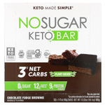 No Sugar Company, Keto Bar™, брауни с шоколадной помадкой, 12 батончиков по 40 г (1,41 унции)