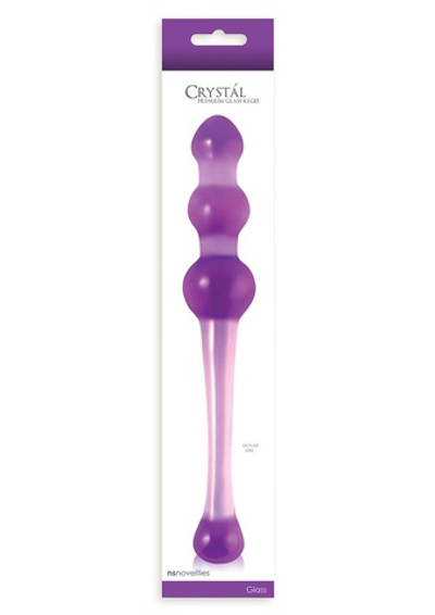 Большой фиолетовый стеклянный анальный стимулятор CRYSTAL KEGEL