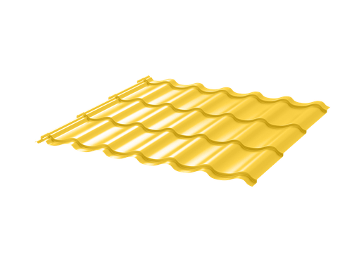 Металлочерепица Монтеррей 0.45 ПЭ RAL1018 цинково-желтый Цена за м²