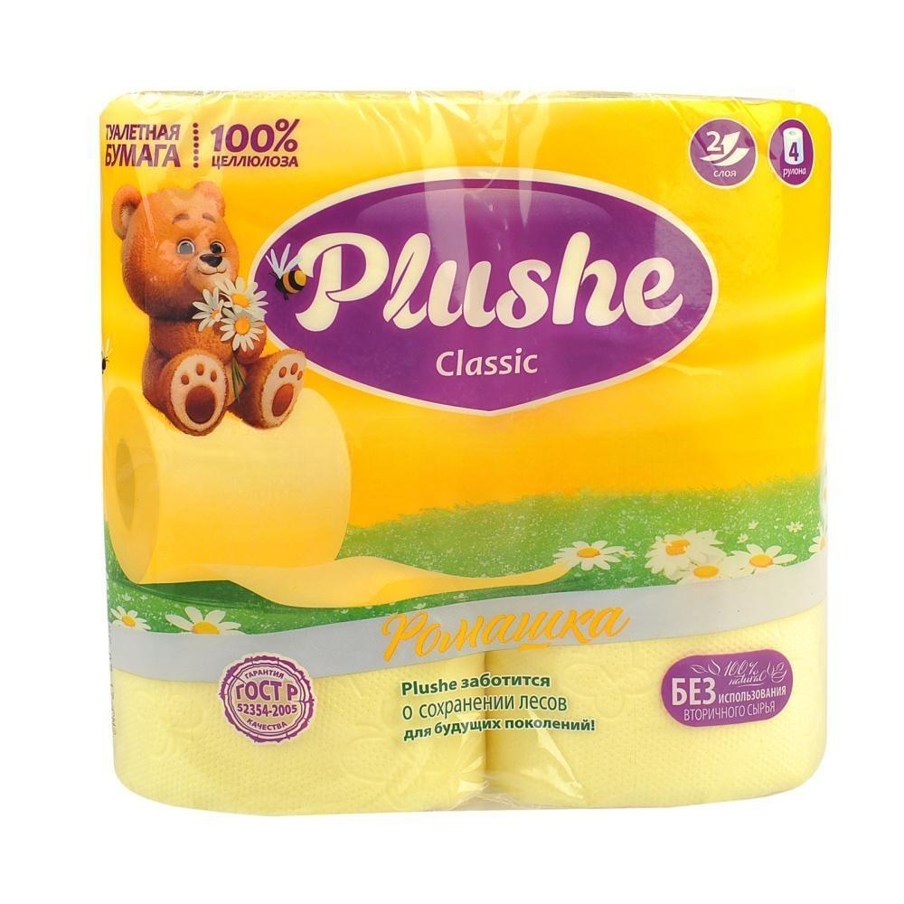 Туалетная бумага 2 сл. 4 шт. "Plushe Classic" Ромашка (1/12 шт.)