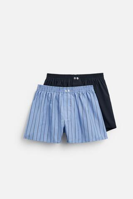 ZARA НАБОР ИЗ ДВУХ ТРУСОВ-БОКСЕРОВ ИЗ ПОПЛИНА В КОНТРАСТНУЮ ПОЛОСКУ, РАЗНОЦВЕТНЫЙ