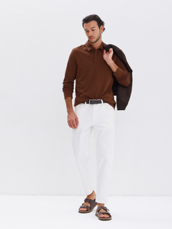 Повседневный базовый лонгслив поло