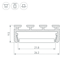 Профиль PLS-LOCK-2000 ANOD (Arlight, Алюминий) 016397