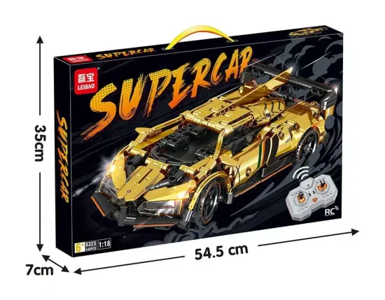 Конструктор радиоуправляемый гоночный авто SuperCar , 440 деталей ( желтый ) , масштаб 1:18