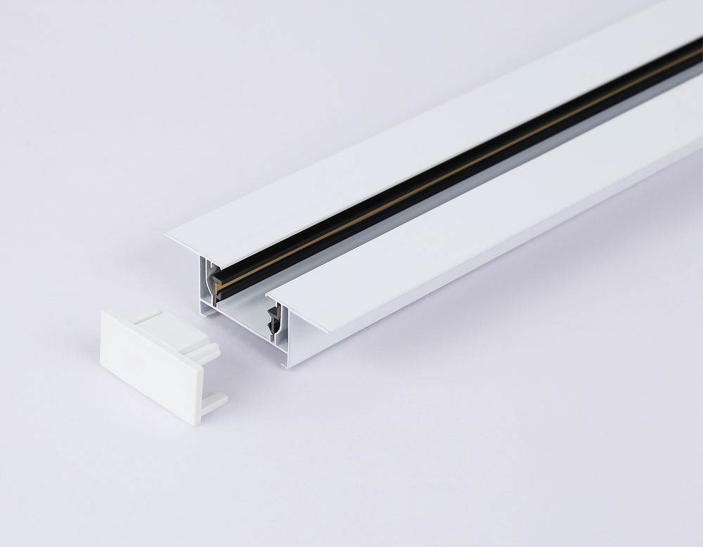 Шинопровод встраиваемый однофазный Standard 220V GL7123 WH белый 2000*58.6*18 (ввод питания, 1 заглушка, крепление в комплекте)