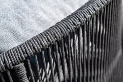 "Милан" лаунж-зона 4-местная плетеная из роупа (веревки), каркас алюминиевый темно-серый, роуп темно-серый