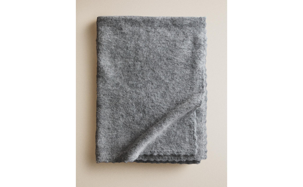 Zara Home плед детский из полиамида, серый, 70x100 см