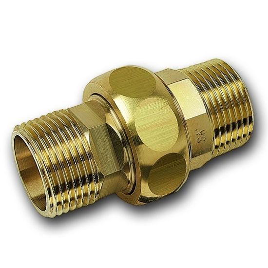 Сгон с плоским уплотнением Sanha PURAFIT 1 1/4" НР/НР бронзовый, серия 3334 (13334114)