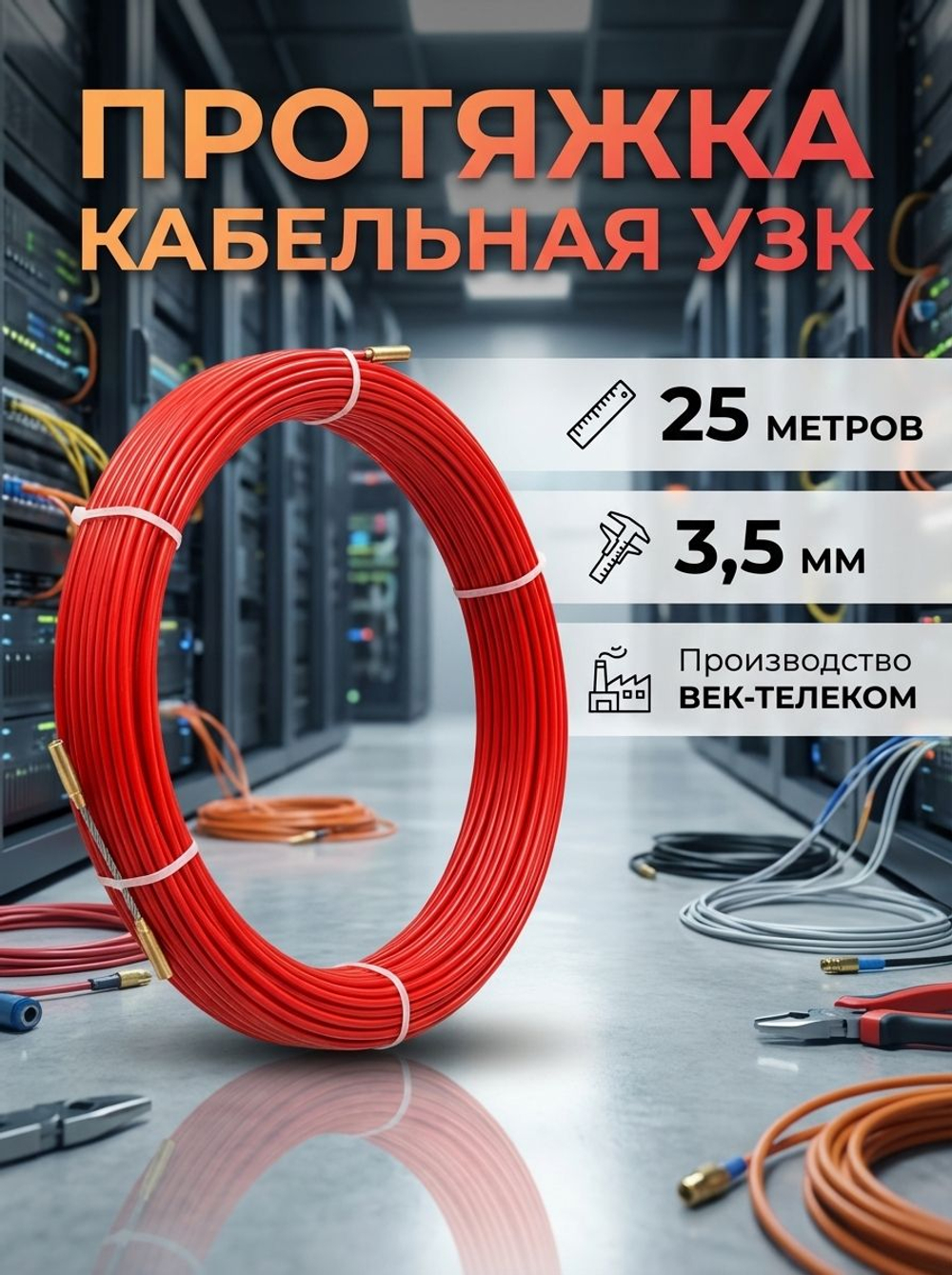 Протяжка УЗК 80 метров, пруток 3,5мм, в бухте