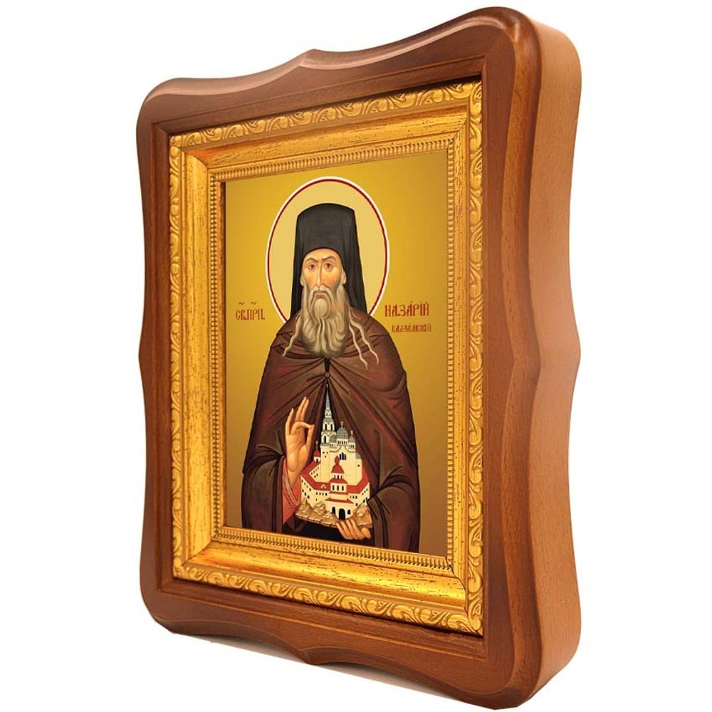 Назарий чудотворец Валаамский, Саровский (Кондратьев) преподобный. Икона на холсте.