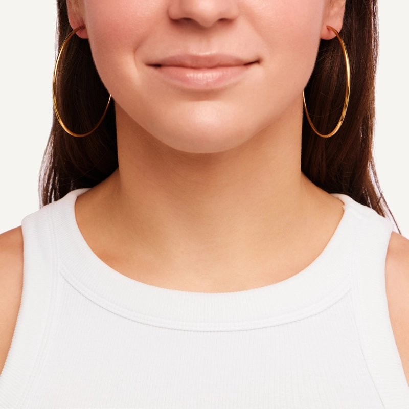 Серьги-конго Широкое Золото – 6 см