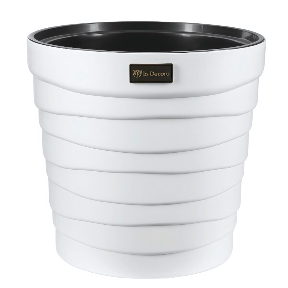 Кашпо "Бархан" со вставкой (12л) Цв. Белый
