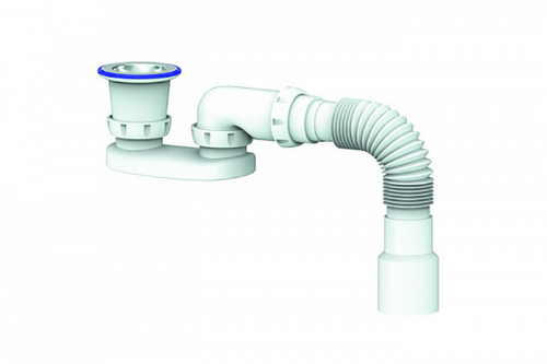 Сифон UNICORN для душ. поддона, прикруч. выпуск 1 1/2 (Ø40), гофра Ø40хØ40/50 400мм G22