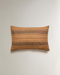 Zara Home наволочка декоративная из льна, песочный, в полоску, 40x60 см