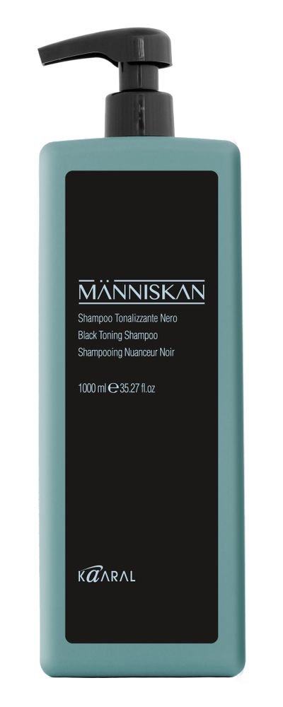 Шампунь KAARAL Manniskan Black Toning Shampoo черный тонирующий - 1000 мл.