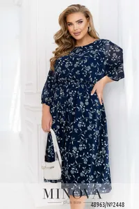 Платье 2448-темно-синий Minova