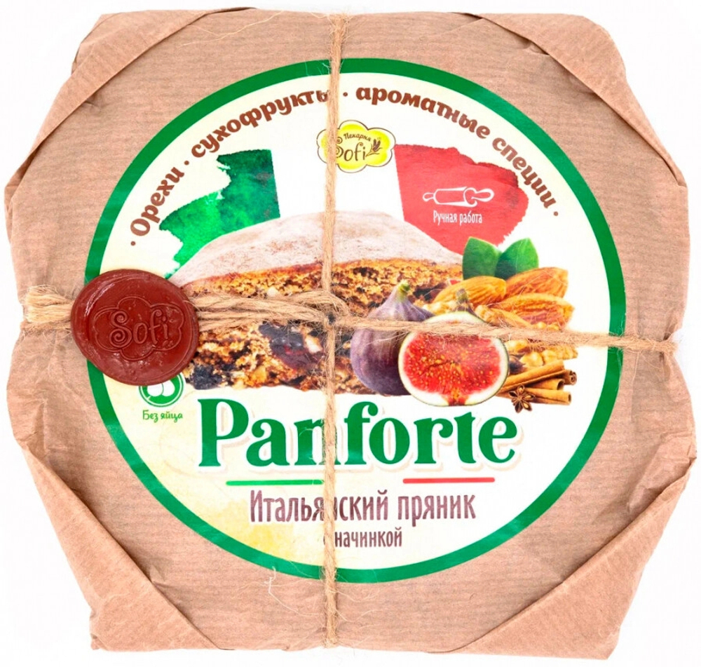 Софи Панфорте Итальянский Пряник Орехи Сухофрукты и Ароматные Специи / Sofi Panforte Nuts Dried Fruits and Fragrant Spices 300г