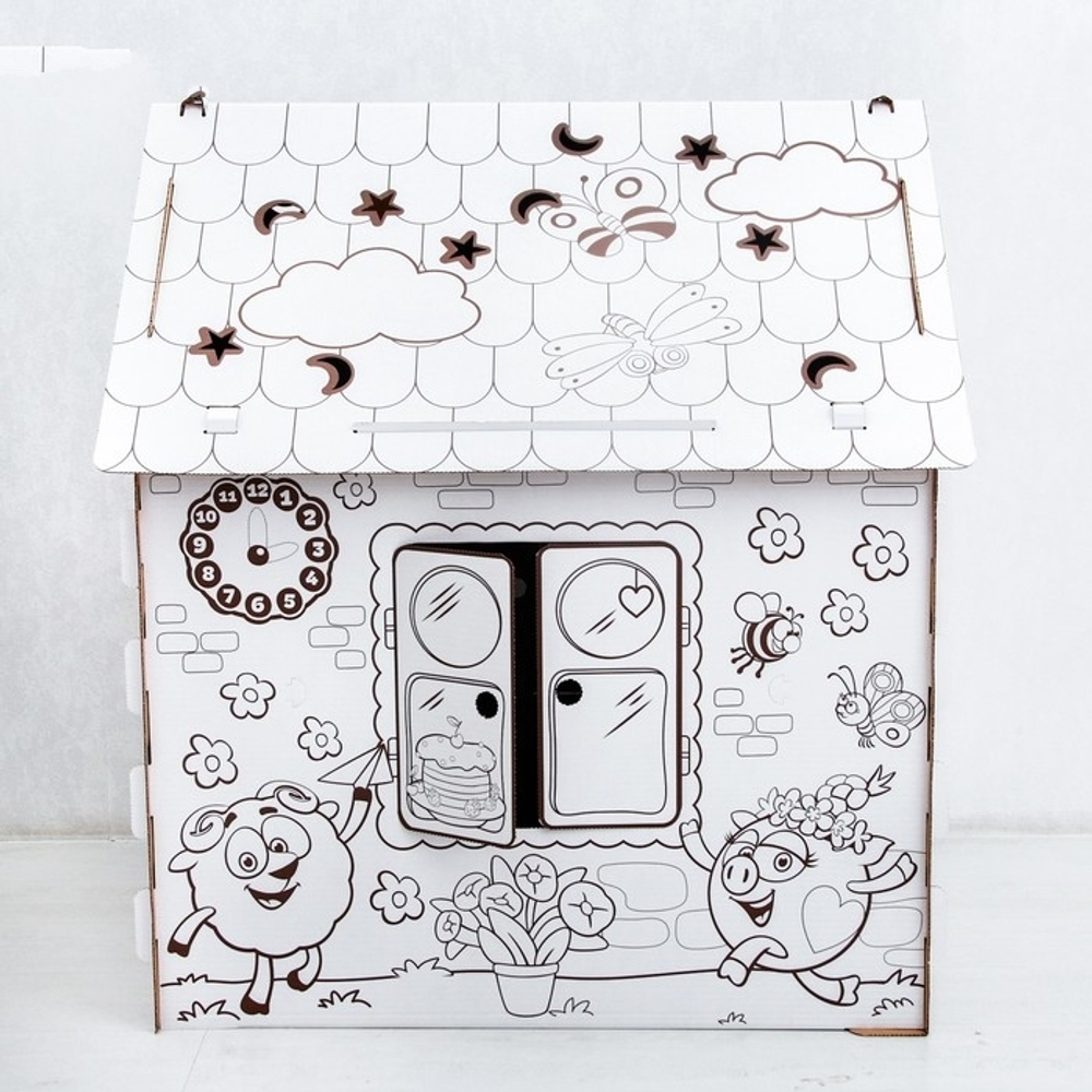 4178176 Дом из картона "Дом-раскраска", СМЕШАРИКИ