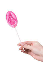 Леденец в форме вагины со вкусом айриш крим - 50 гр. (Цвет: розовый)