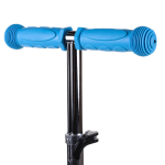 Самокат трехколесный, колеса PVC со светом 110мм, голубой, размер 52х10,5см, ручка металл.съемная