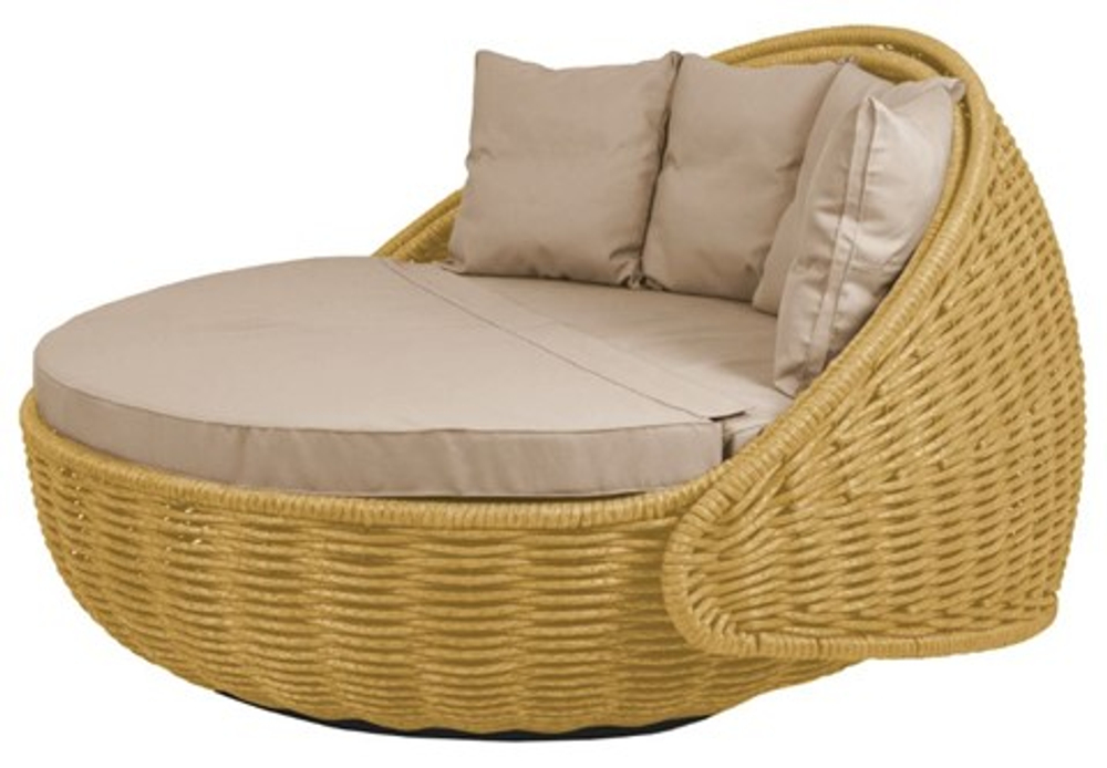 Круглый шезлонг Диван-кровать Nestbed (бежевый, подушка светло-серая)