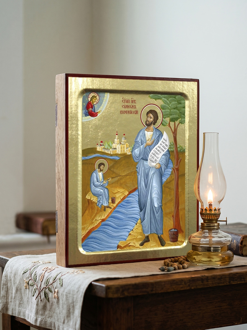 Икона Симеона Верхотурского, праведного (ростовая) на дереве: 125 х 160 (Синопсисъ)