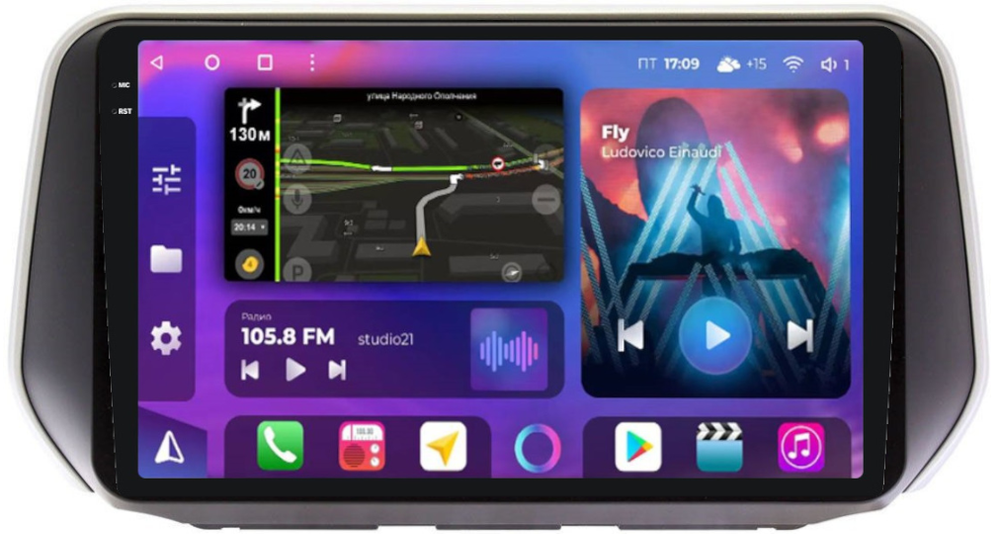 Магнитола для Hyundai Santa Fe 2018-2020 - FarCar XXL1124M QLED+2K, Android 12, ТОП процессор, 8Гб+256Гб, CarPlay, 4G SIM-слот