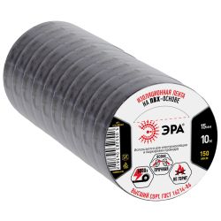 Изолента ЭРА ET1510BLACK ПВХ 15мм х 10м черная