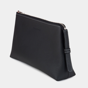 Женская косметичка Comete Easy из натуральной кожи теленка, цвета черный