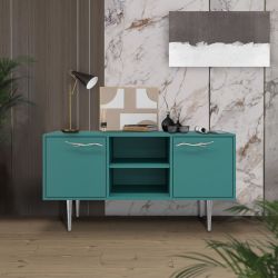 Тумба под ТВ Арт Колор matte 117см Стайл Сильвер Пастельно-синий матовый